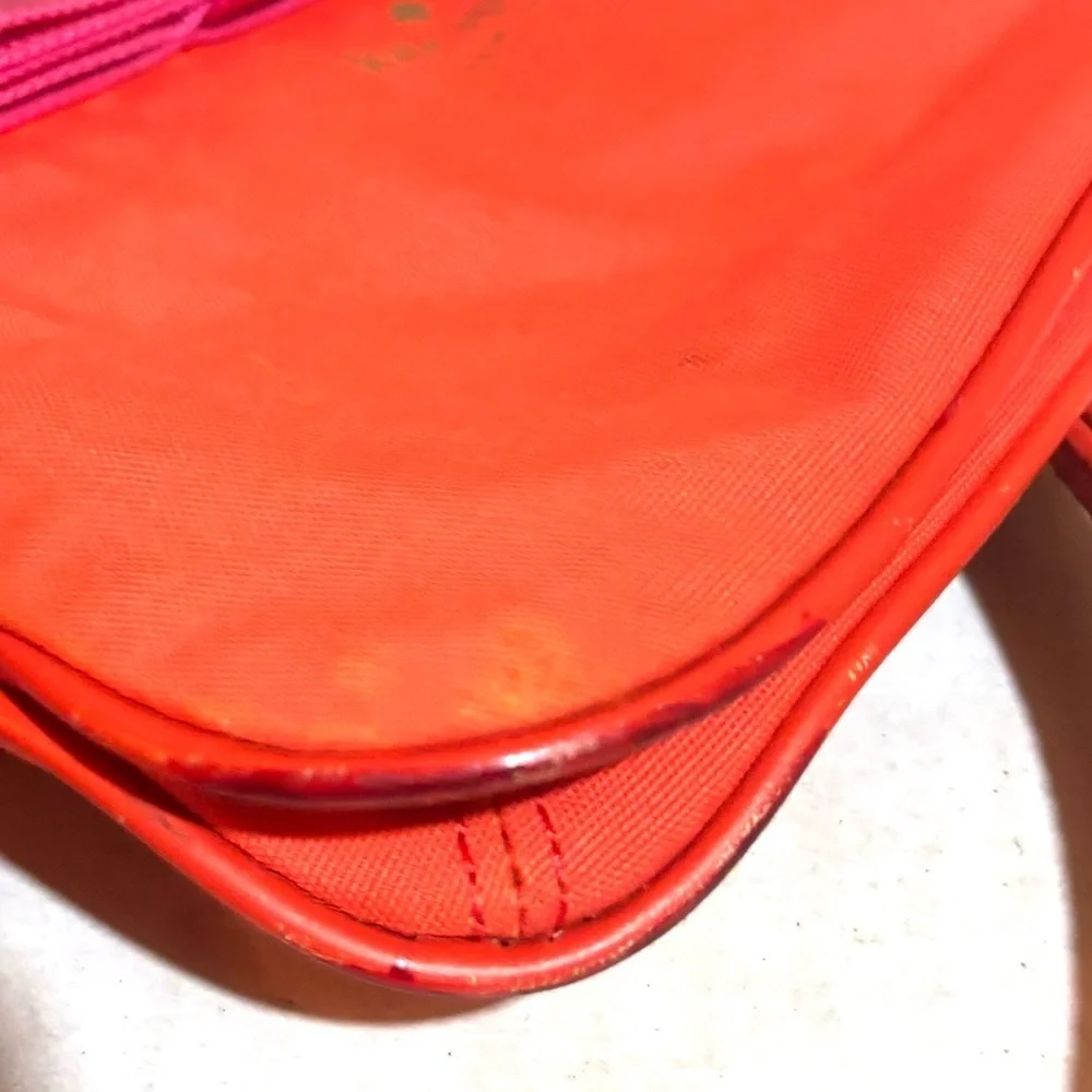 Kate spade orange & pink canvas crossbody handbag - Picture 9 of 11